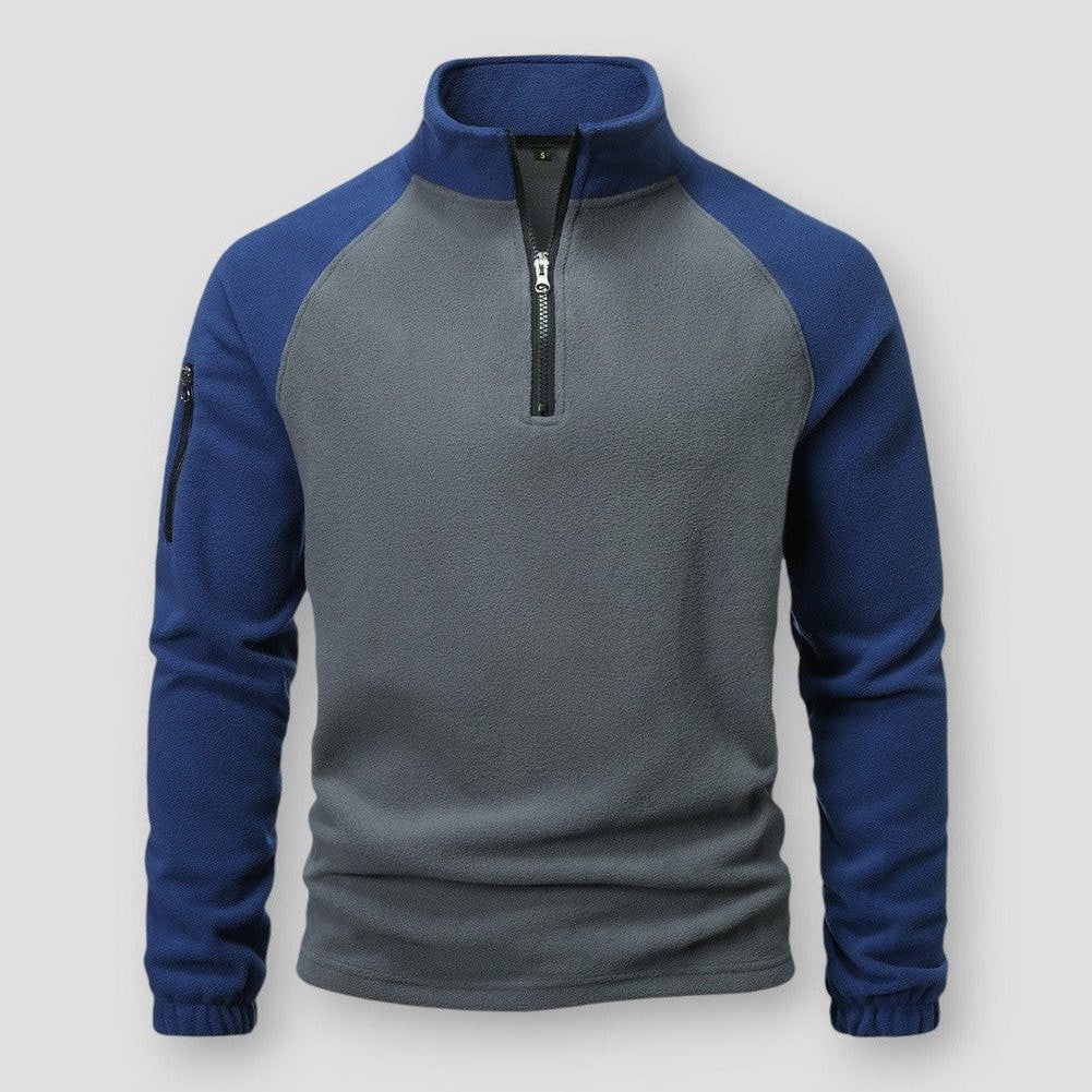 Warm Classic Men's Fleece Pullover - Half Zip, Midweight - Image 3
