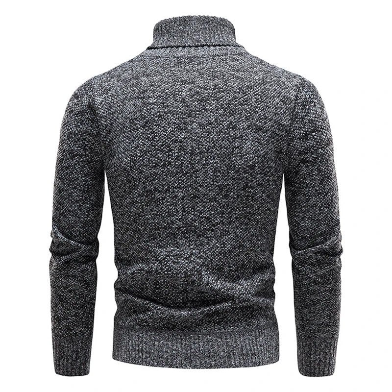Warm Classic Men's Turtleneck Sweater - Fitted Wool, Winter - Image 2