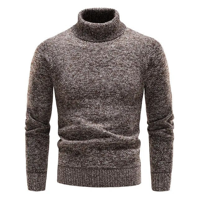 Warm Classic Men's Turtleneck Sweater - Fitted Wool, Winter - Image 3