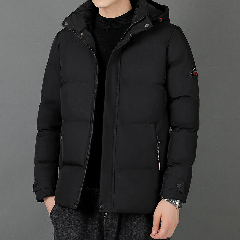 Warm Classic Mens Hooded Jacket - Padded, Cotton, City Wear