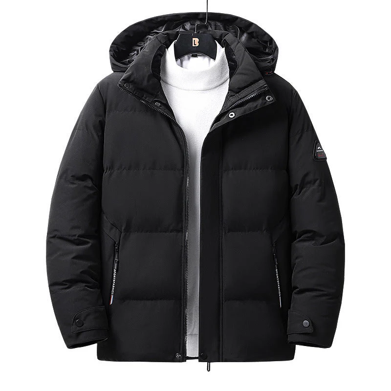 Warm Classic Mens Hooded Jacket - Padded, Cotton, City Wear - Image 2