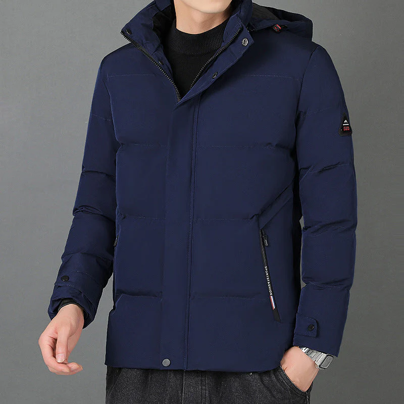 Warm Classic Mens Hooded Jacket - Padded, Cotton, City Wear - Image 5