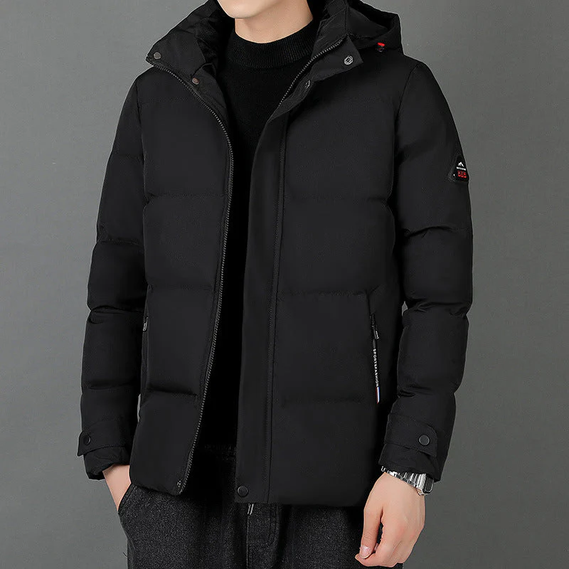 Warm Classic Mens Hooded Jacket - Padded, Cotton, City Wear - Image 6