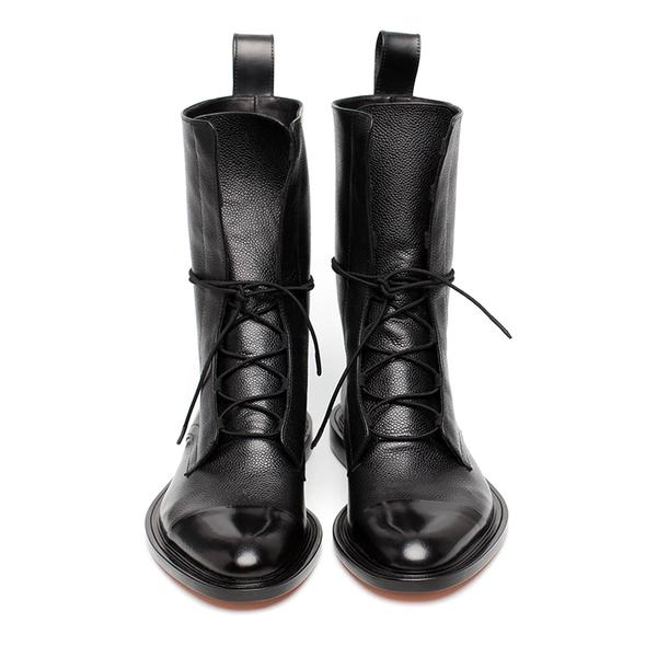 Warm Classic Women's Leather Boots - Lace-Up, Fur, Winter - Image 5