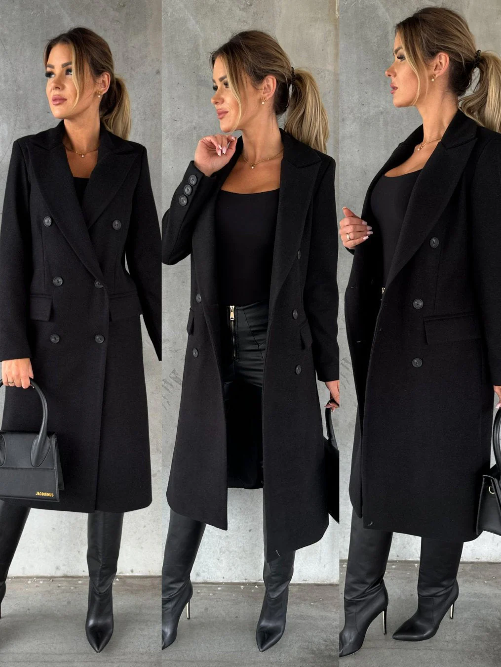 Warm Classic Womens Coat - Double-Breasted Wool, Winter - Image 4