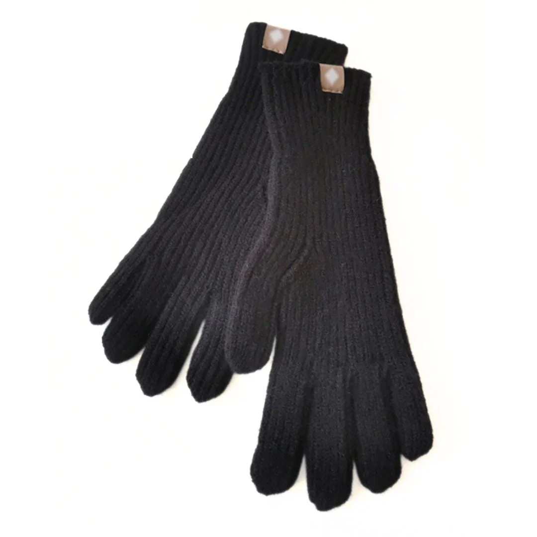 Warm Cozy Gloves - Ribbed Slim Knit, Cotton Blend, Winter - Image 5