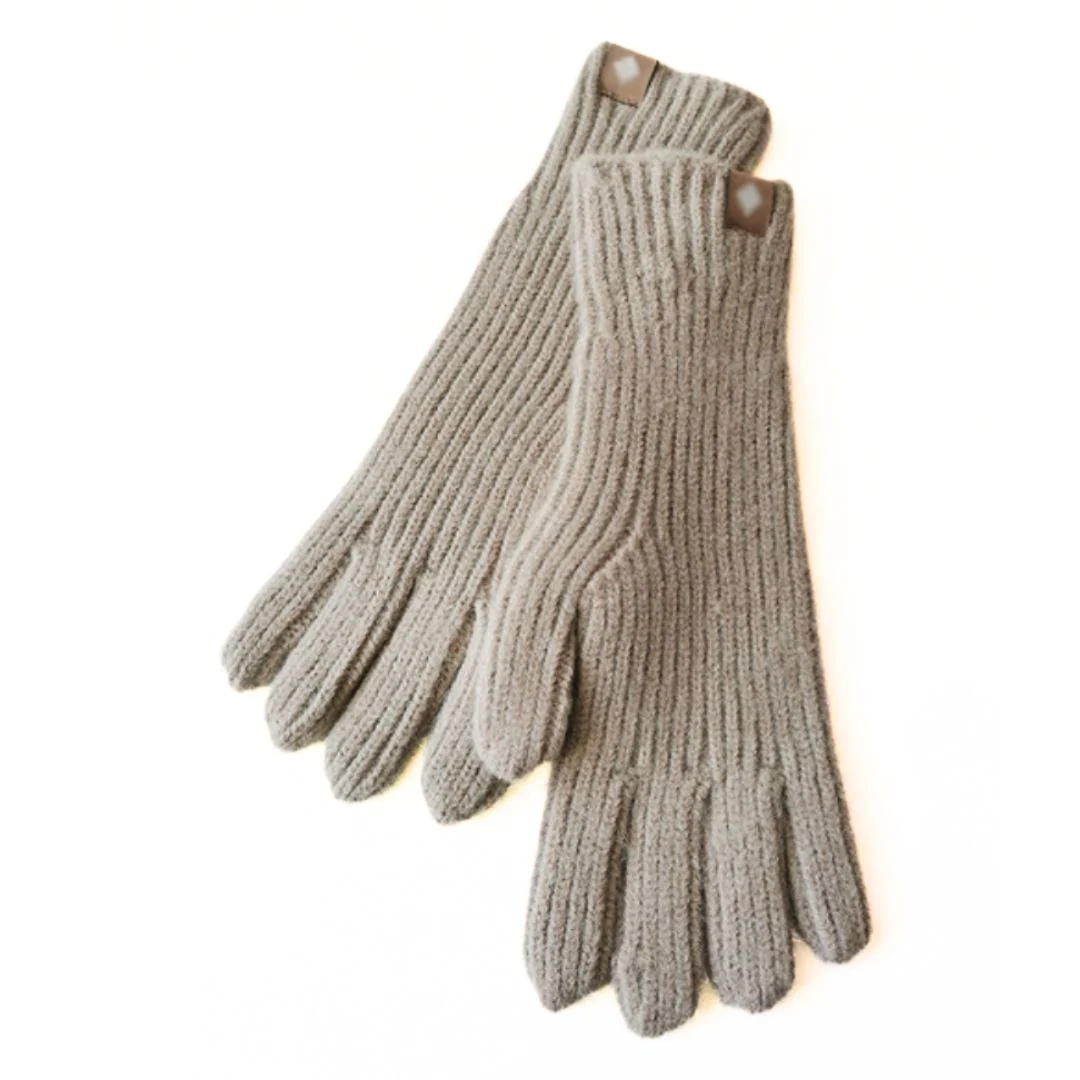 Warm Cozy Gloves - Ribbed Slim Knit, Cotton Blend, Winter - Image 6