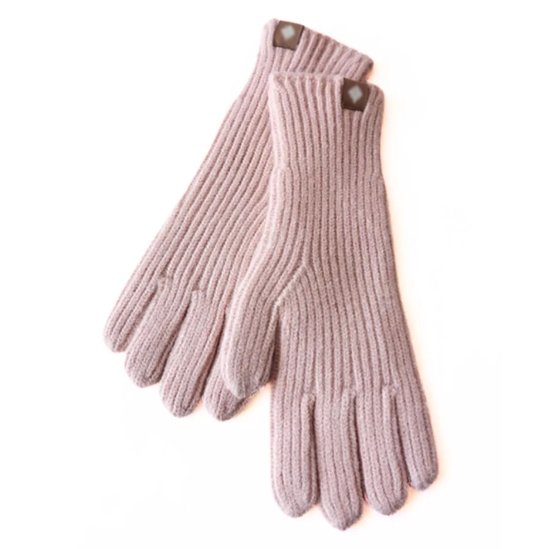 Warm Cozy Gloves - Ribbed Slim Knit, Cotton Blend, Winter - Image 7