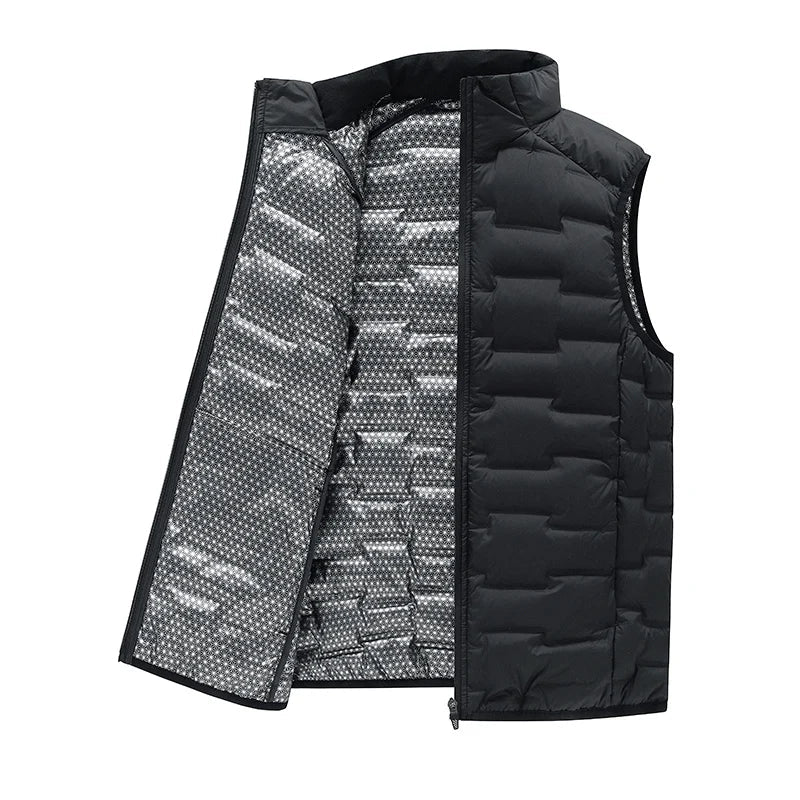 Warm Cozy Men’s Down Vest - Stand Collar, Duck Down, Winter - Image 11
