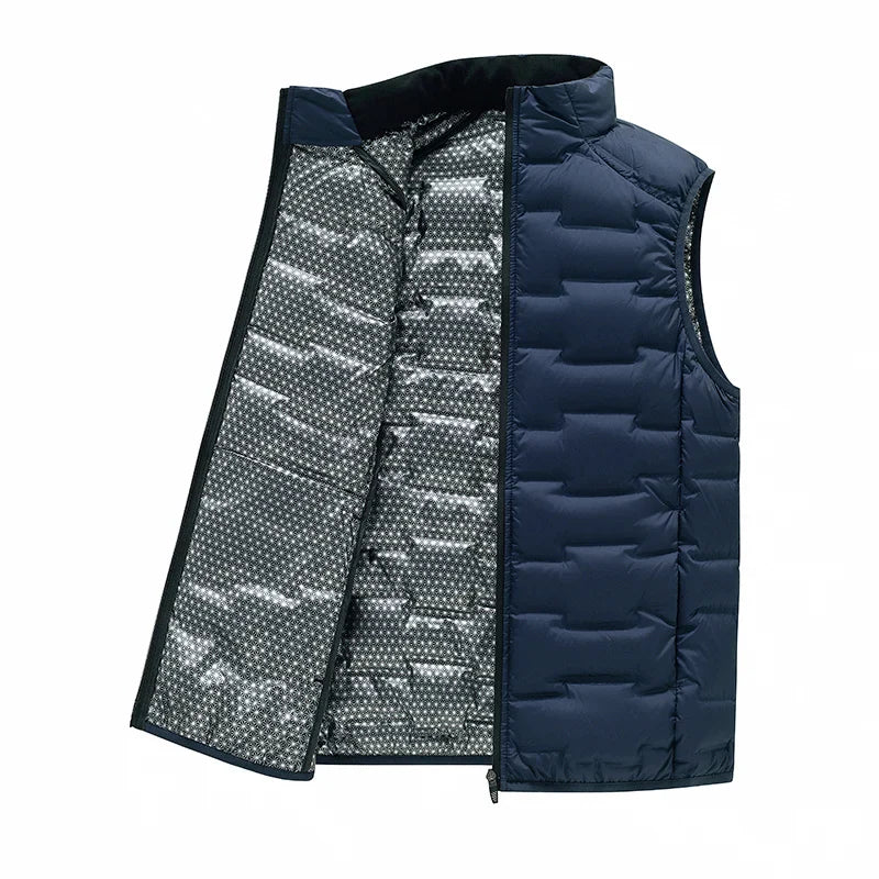 Warm Cozy Men’s Down Vest - Stand Collar, Duck Down, Winter - Image 6