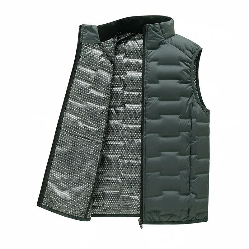 Warm Cozy Men’s Down Vest - Stand Collar, Duck Down, Winter - Image 9