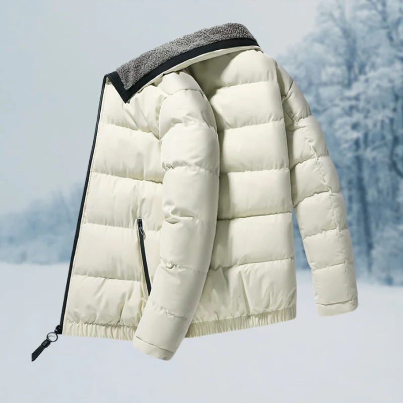 Warm Cozy Men's Jacket - Puffer, Sherpa Lined, Commuting - Image 10