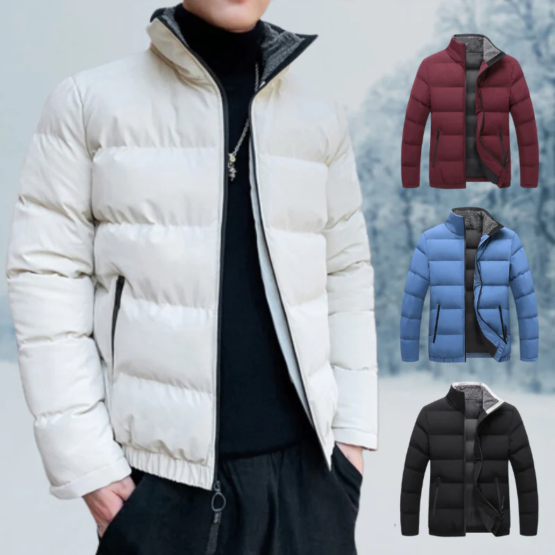 Warm Cozy Men's Jacket - Puffer, Sherpa Lined, Commuting - Image 11