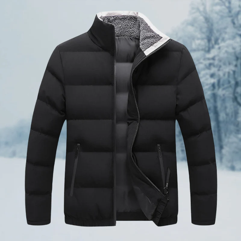 Warm Cozy Men's Jacket - Puffer, Sherpa Lined, Commuting - Image 12