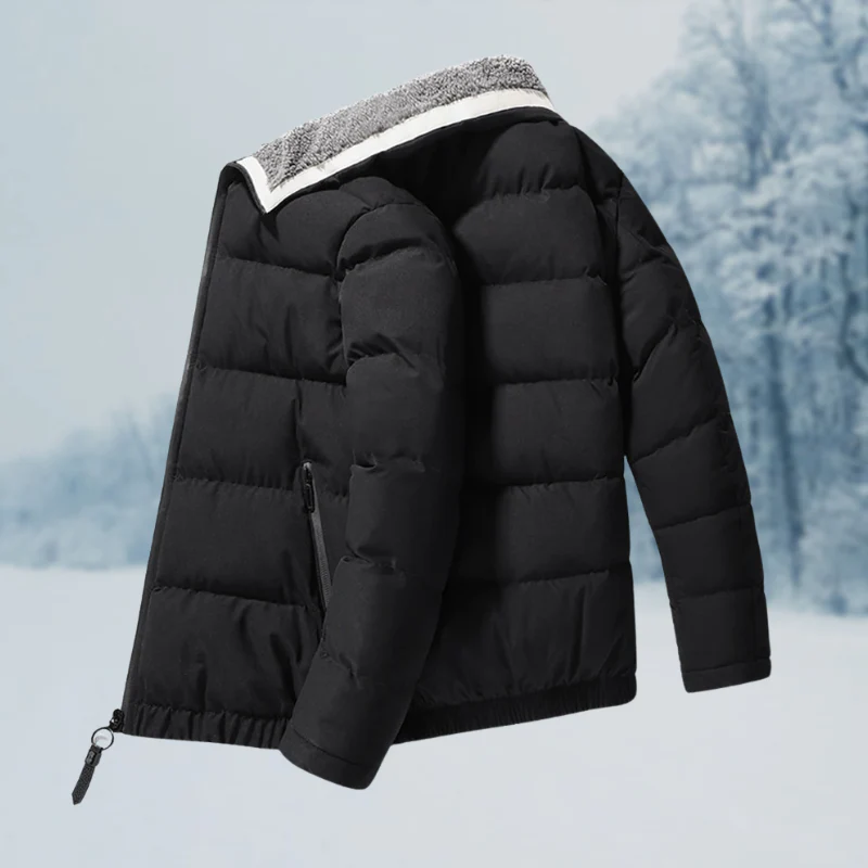 Warm Cozy Men's Jacket - Puffer, Sherpa Lined, Commuting - Image 8
