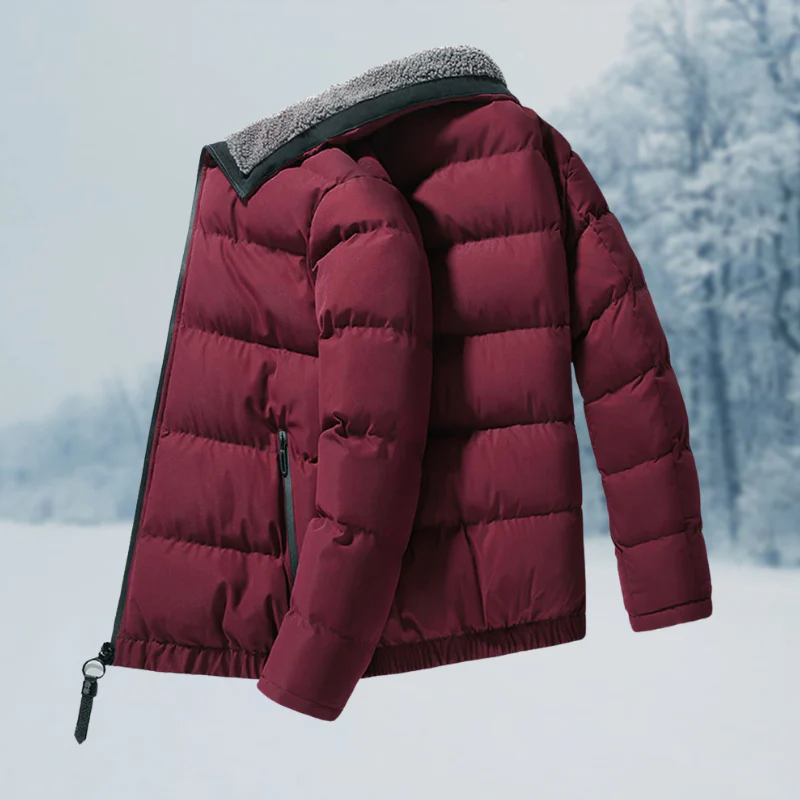 Warm Cozy Men's Jacket - Puffer, Sherpa Lined, Commuting - Image 9