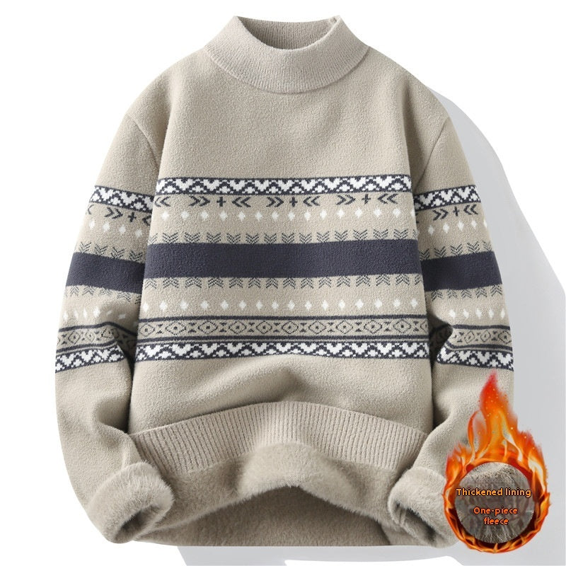 Warm Cozy Men’s Mock Neck Sweater - Straight Cut Fleece - Image 7