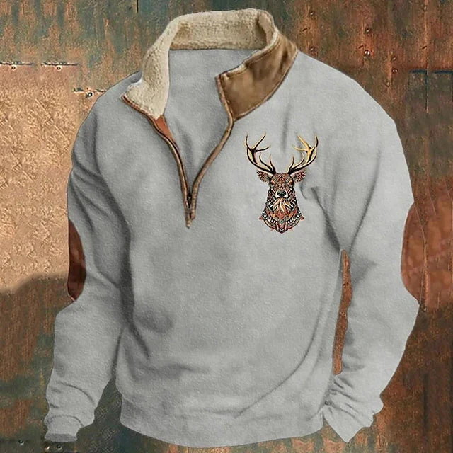 Warm Cozy Men's Quarter Zip Pullover - Sherpa Lined Fleece - Image 4