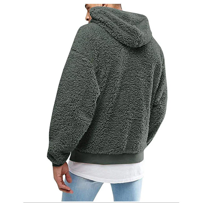 Warm Cozy Men’s Sleeveless Hoodie – Oversized Fleece, Winter - Image 2
