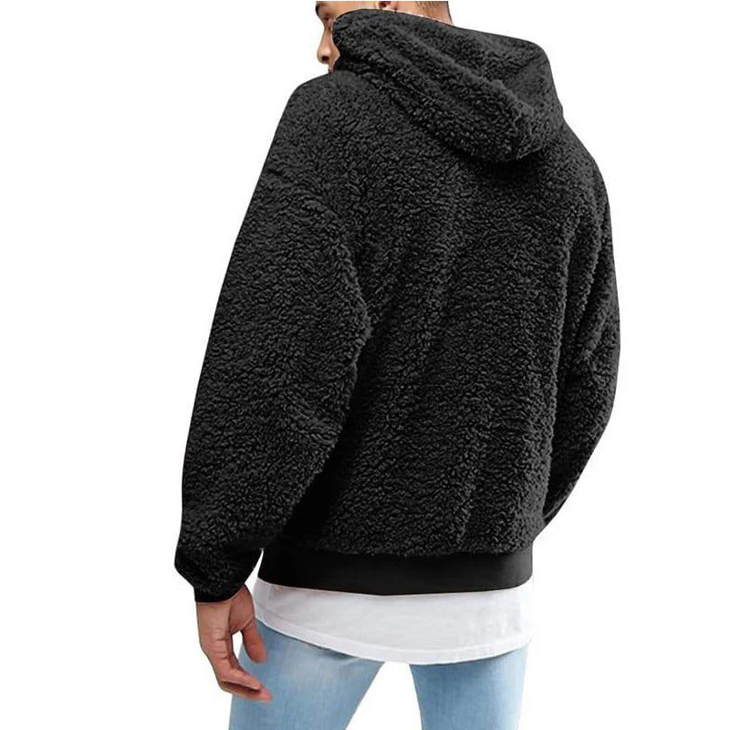 Warm Cozy Men’s Sleeveless Hoodie – Oversized Fleece, Winter - Image 3