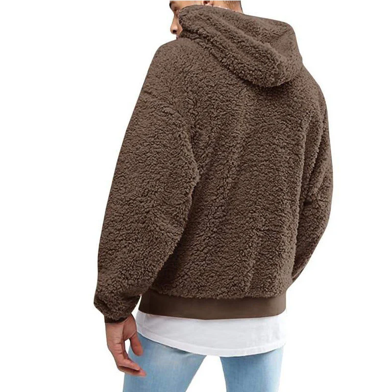 Warm Cozy Men’s Sleeveless Hoodie – Oversized Fleece, Winter - Image 4