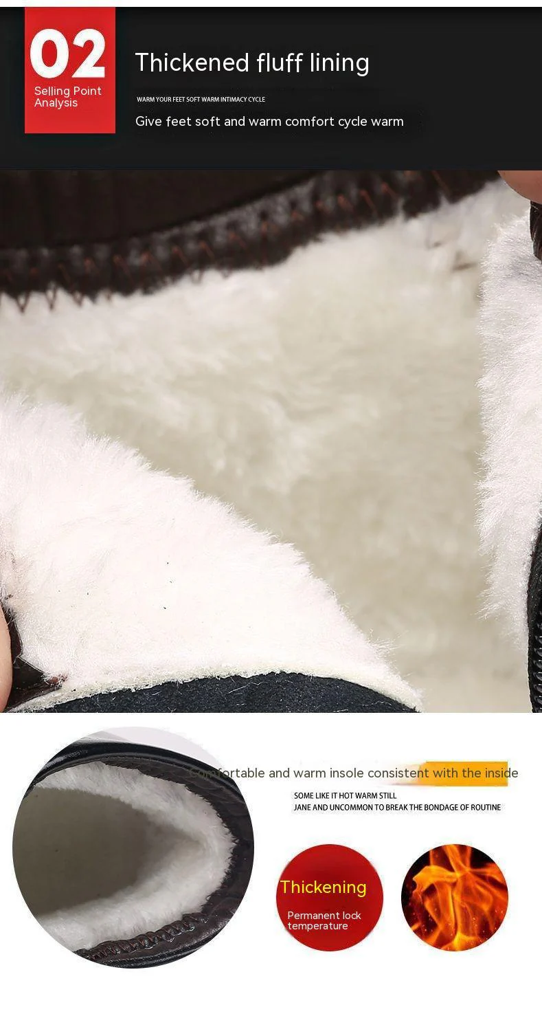 Warm Cozy Mens Ankle Boots - Cap Toe, PU Leather, Winter - Image 9