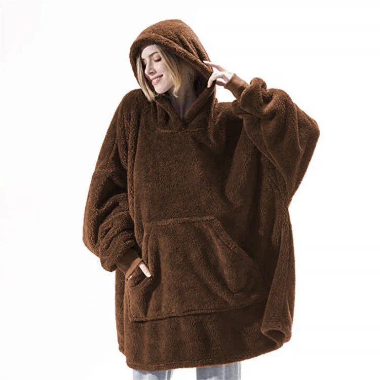 Warm Cozy Women Blanket Hoodie - Oversized Fleece Lounging - Image 10