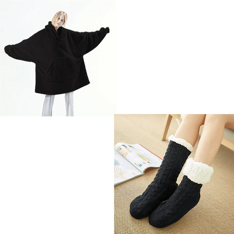 Warm Cozy Women Blanket Hoodie - Oversized Fleece Lounging - Image 6