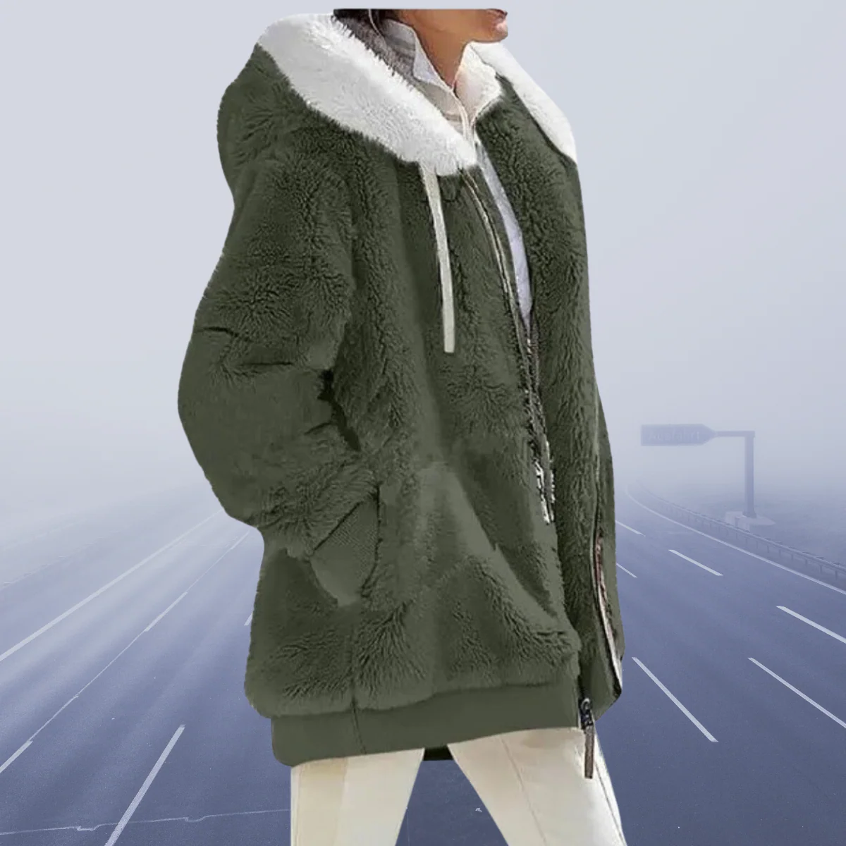 Warm Cozy Women Fleece Hoodie - Oversized, Fleece, Casual