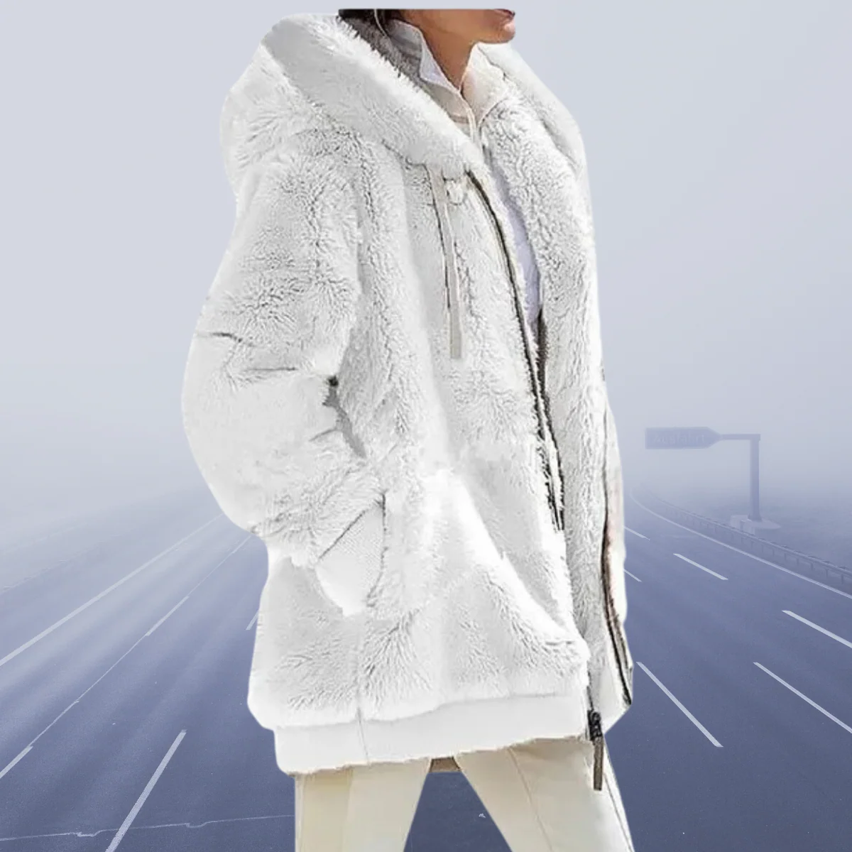 Warm Cozy Women Fleece Hoodie - Oversized, Fleece, Casual - Image 10