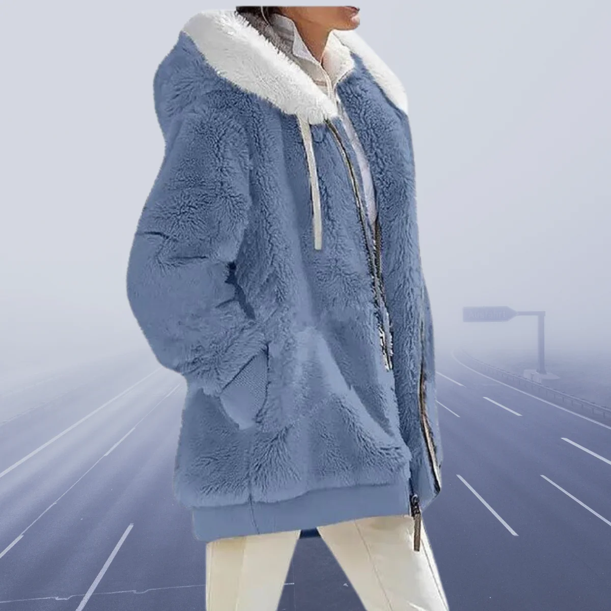 Warm Cozy Women Fleece Hoodie - Oversized, Fleece, Casual - Image 3