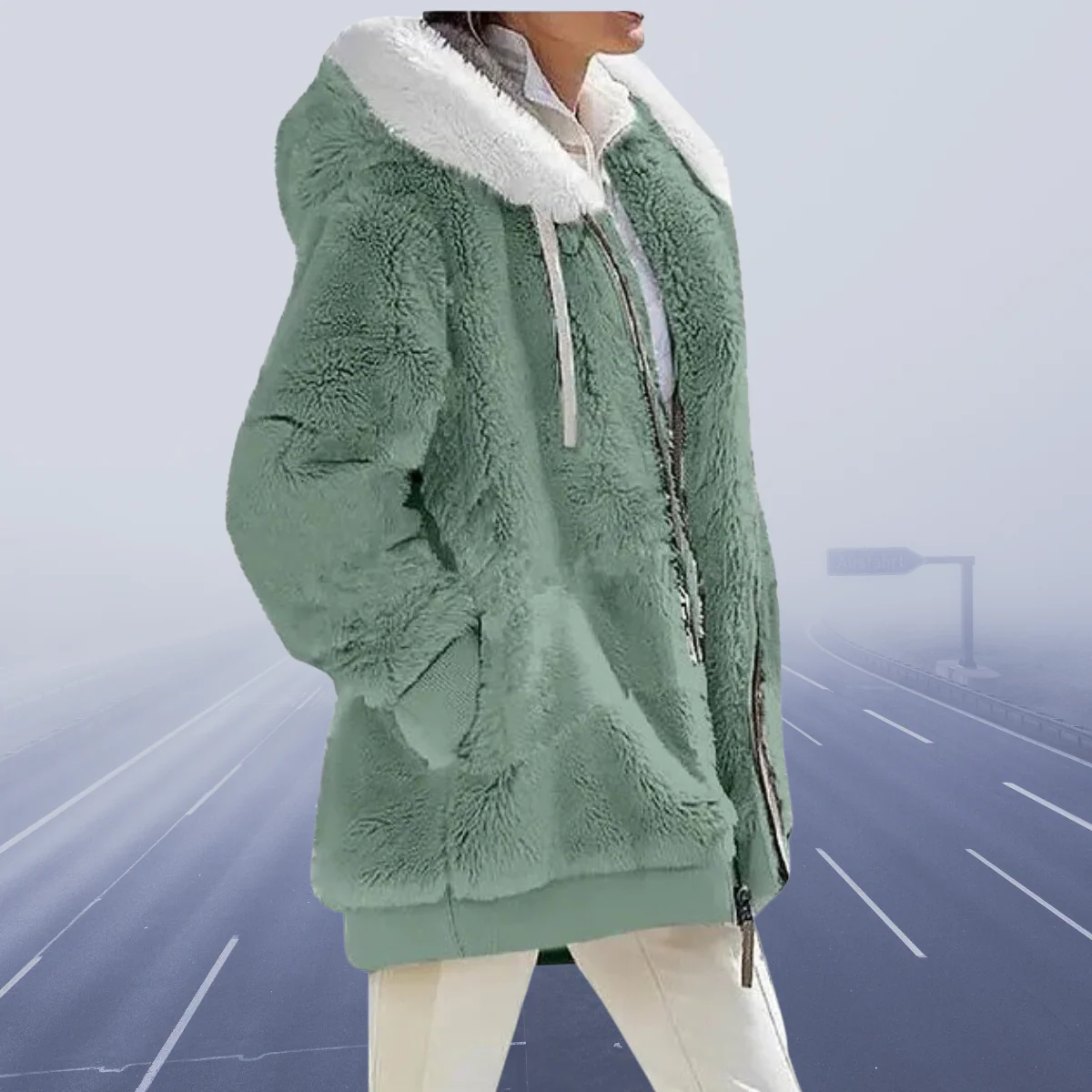 Warm Cozy Women Fleece Hoodie - Oversized, Fleece, Casual - Image 6