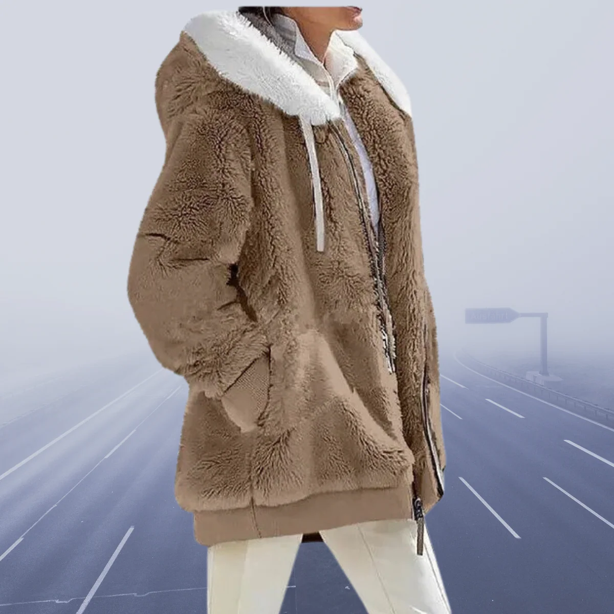 Warm Cozy Women Fleece Hoodie - Oversized, Fleece, Casual - Image 7
