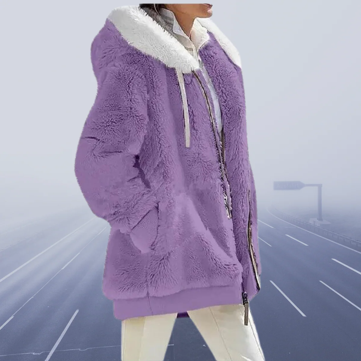 Warm Cozy Women Fleece Hoodie - Oversized, Fleece, Casual - Image 8