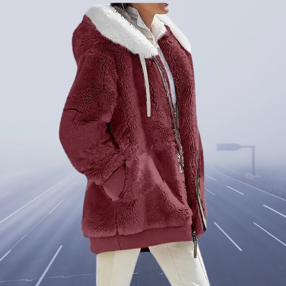 Warm Cozy Women Fleece Hoodie - Oversized, Fleece, Casual - Image 9