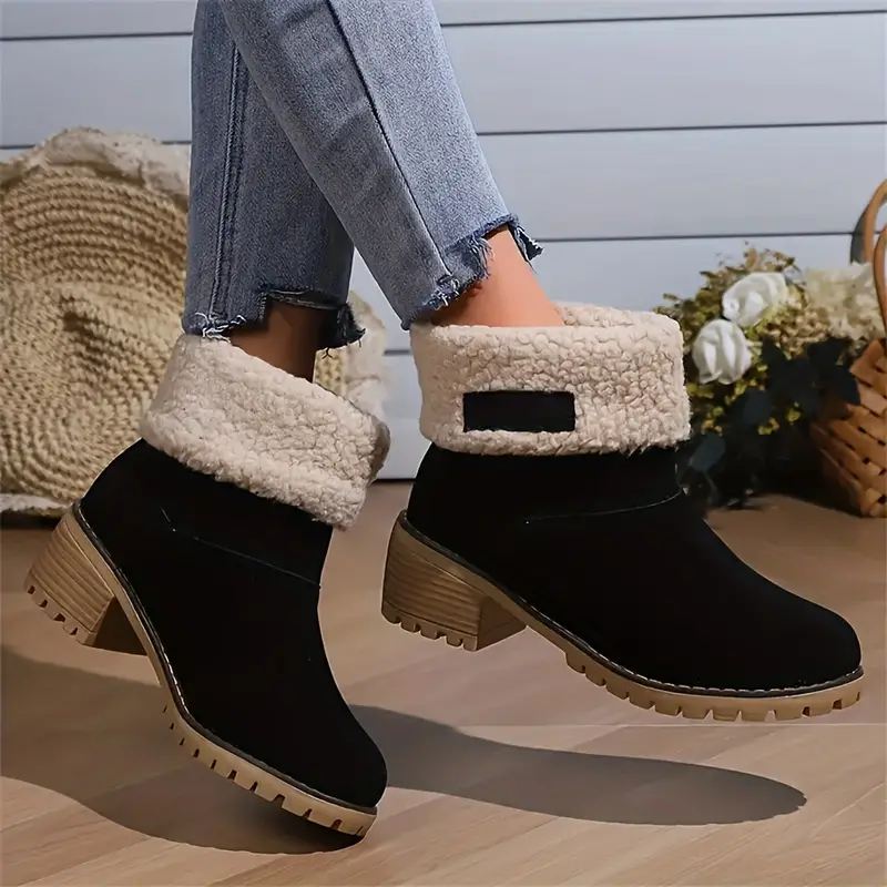Warm Cozy Women’s Ankle Boots - Platform, Fleece Lined - Image 2