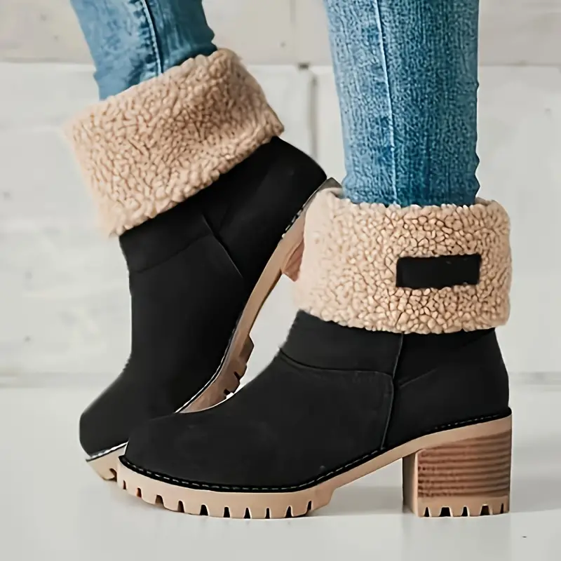 Warm Cozy Women’s Ankle Boots - Platform, Fleece Lined - Image 3