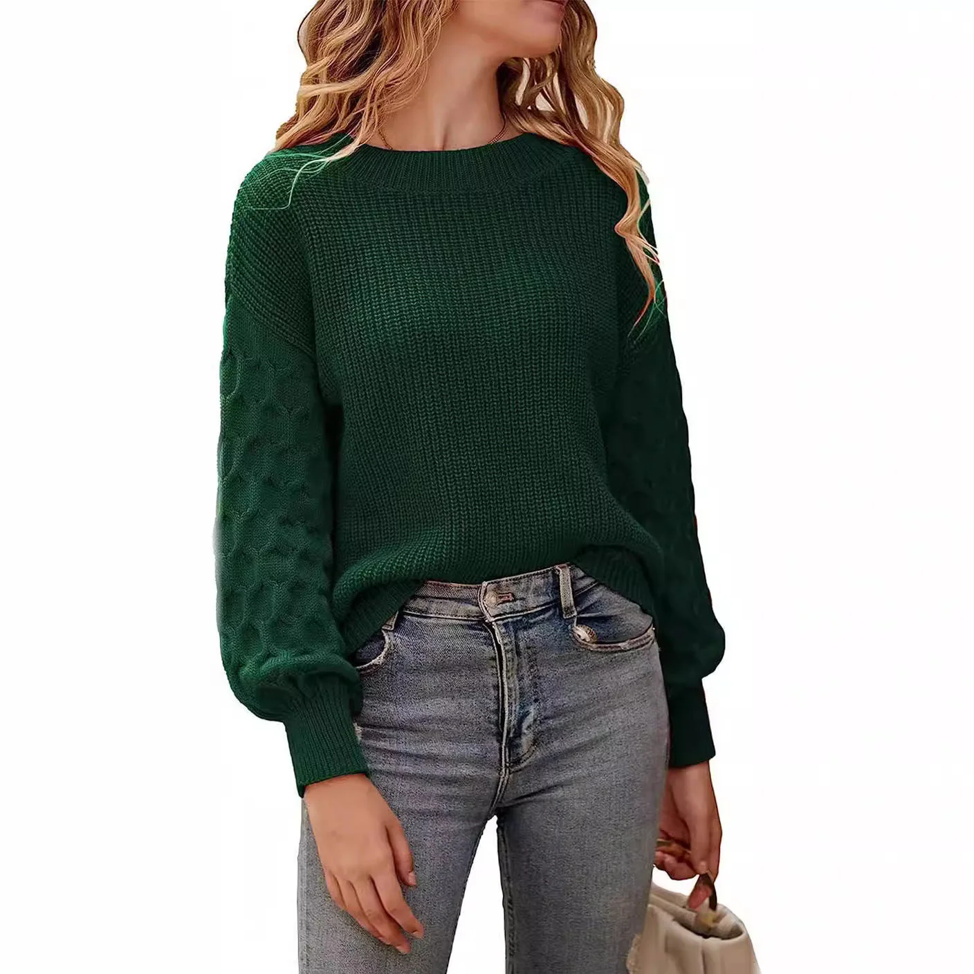 Warm Cozy Women's Chunky Knit Sweater - Relaxed Fit - Image 3