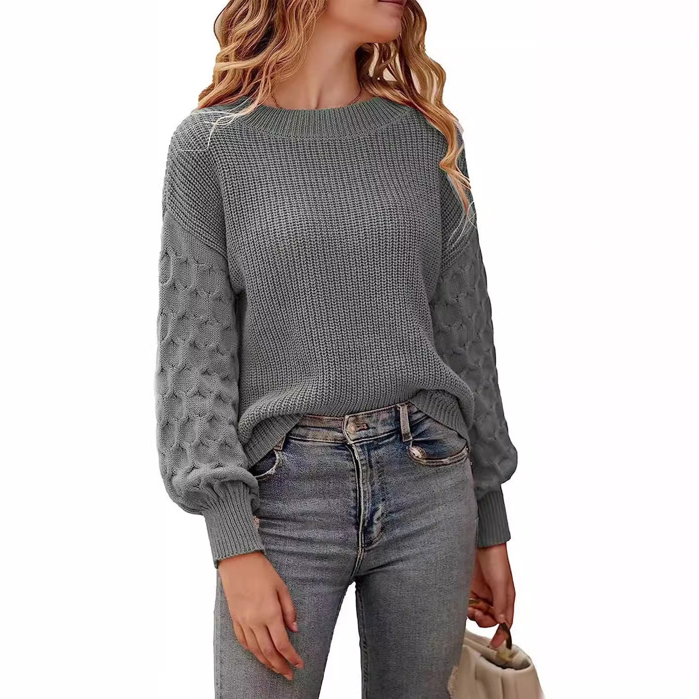 Warm Cozy Women's Chunky Knit Sweater - Relaxed Fit - Image 4