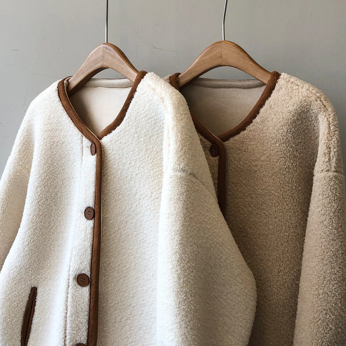 Warm Cozy Women's Fleece Coat - Boxy, Polyester, Winter - Image 6