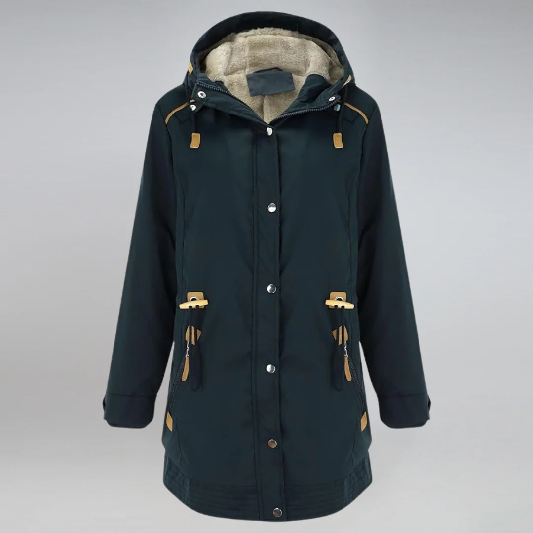 Warm Cozy Women's Parka Jacket - Mid-Thigh Faux Shearling - Image 7