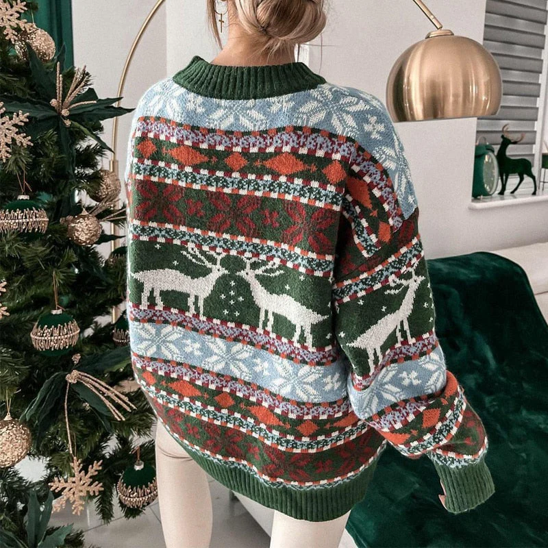 Warm Cozy Women’s Sweater - Oversized Knit, Holiday Season - Image 11