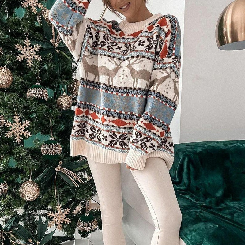 Warm Cozy Women’s Sweater - Oversized Knit, Holiday Season - Image 17