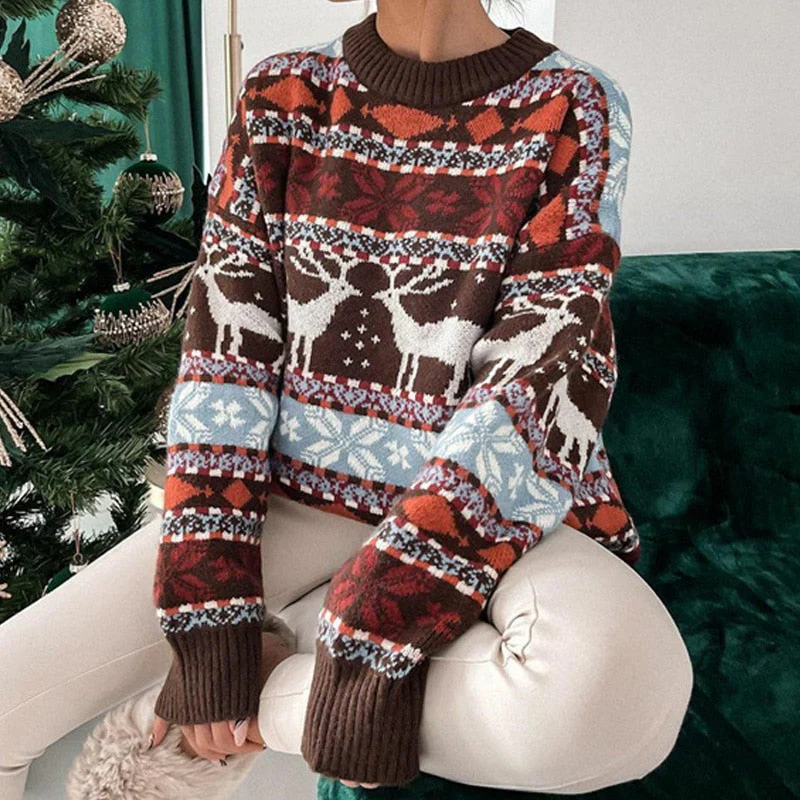 Warm Cozy Women’s Sweater - Oversized Knit, Holiday Season - Image 4
