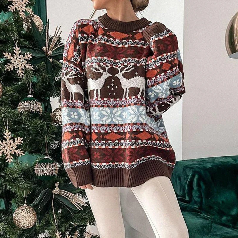 Warm Cozy Women’s Sweater - Oversized Knit, Holiday Season - Image 9