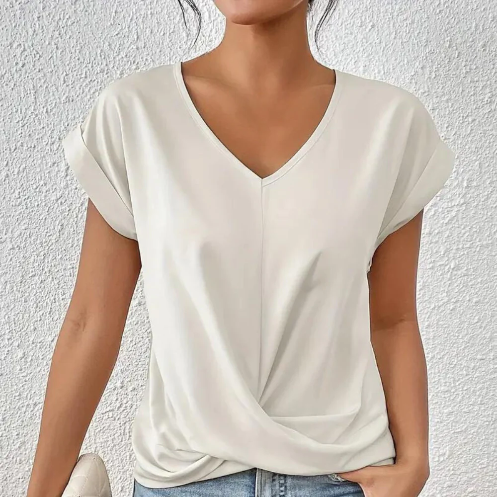 Warm & cozy women’s v-neck shirt – classic knit design, soft fabric, for versatile styling