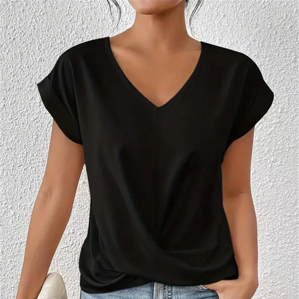 Warm & cozy women’s v-neck shirt – classic knit design, soft fabric, for versatile styling - Image 3