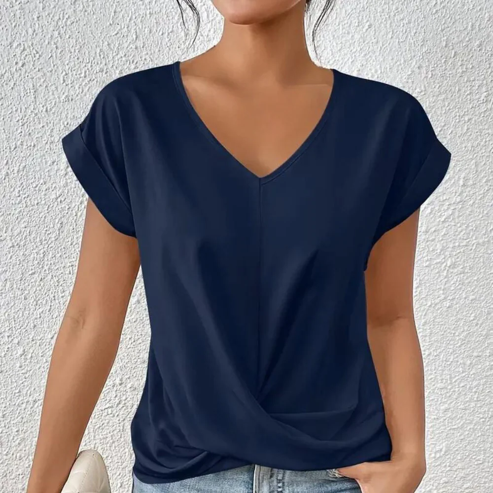 Warm & cozy women’s v-neck shirt – classic knit design, soft fabric, for versatile styling - Image 4