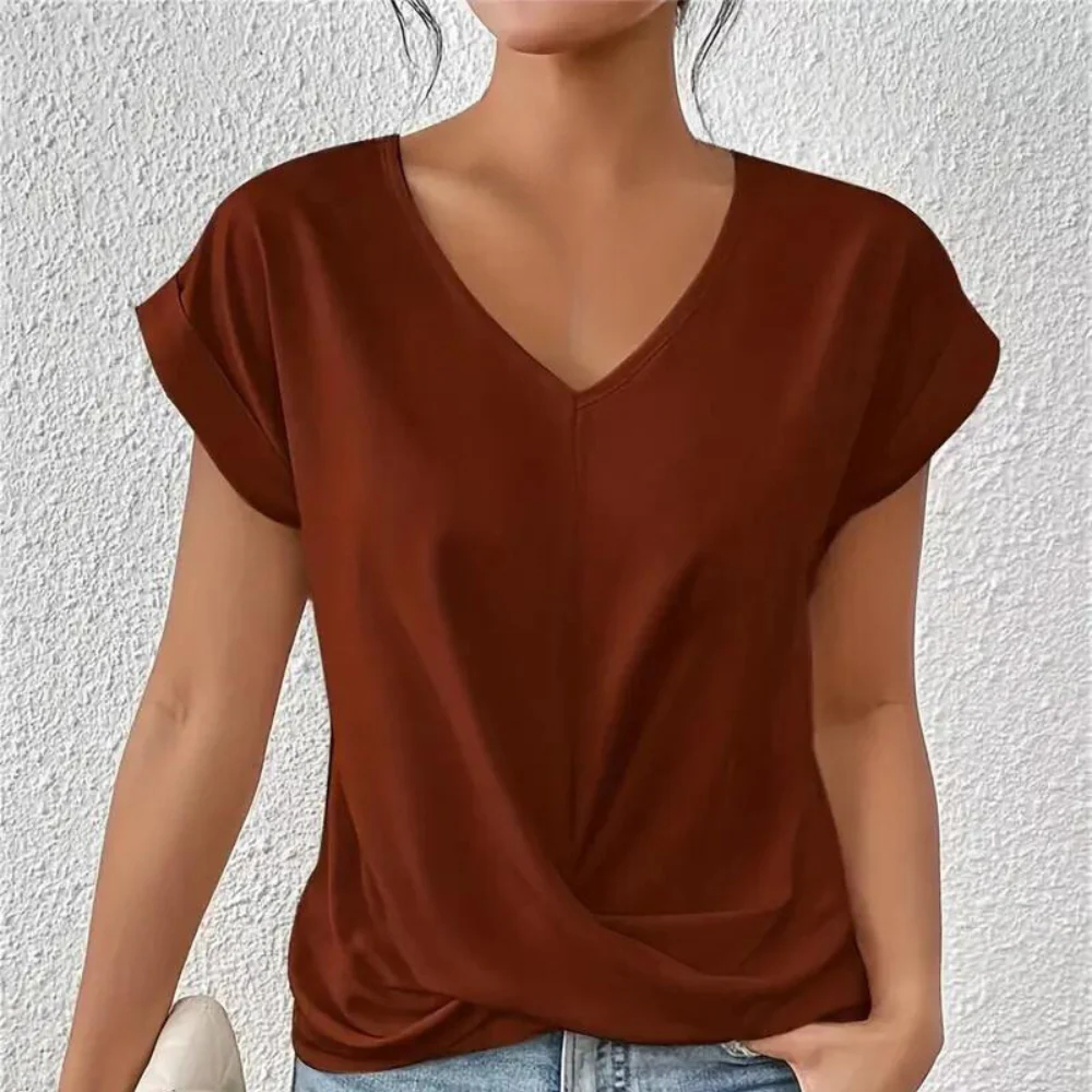 Warm & cozy women’s v-neck shirt – classic knit design, soft fabric, for versatile styling - Image 5