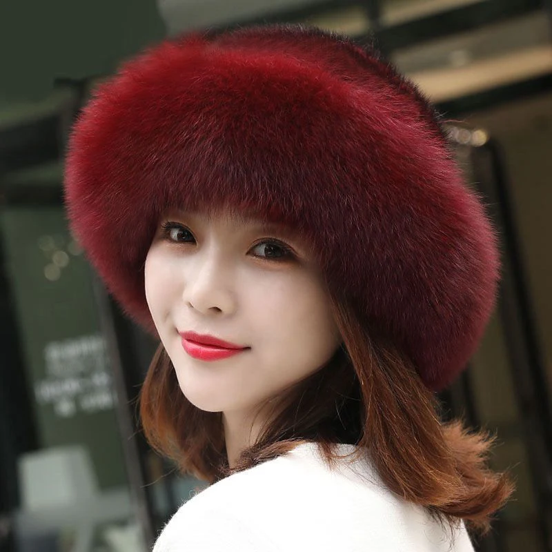 Warm Cozy Women’s Winter Hat - Rounded Crown, Faux Fur - Image 4